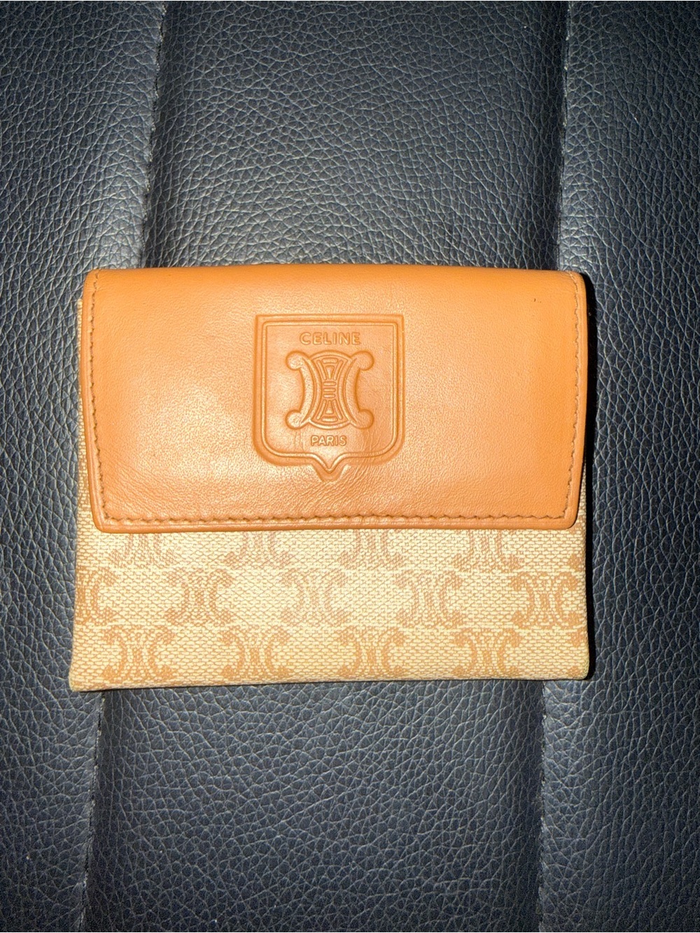 Celine Small Coin Purse Wallet in Tan and Beige